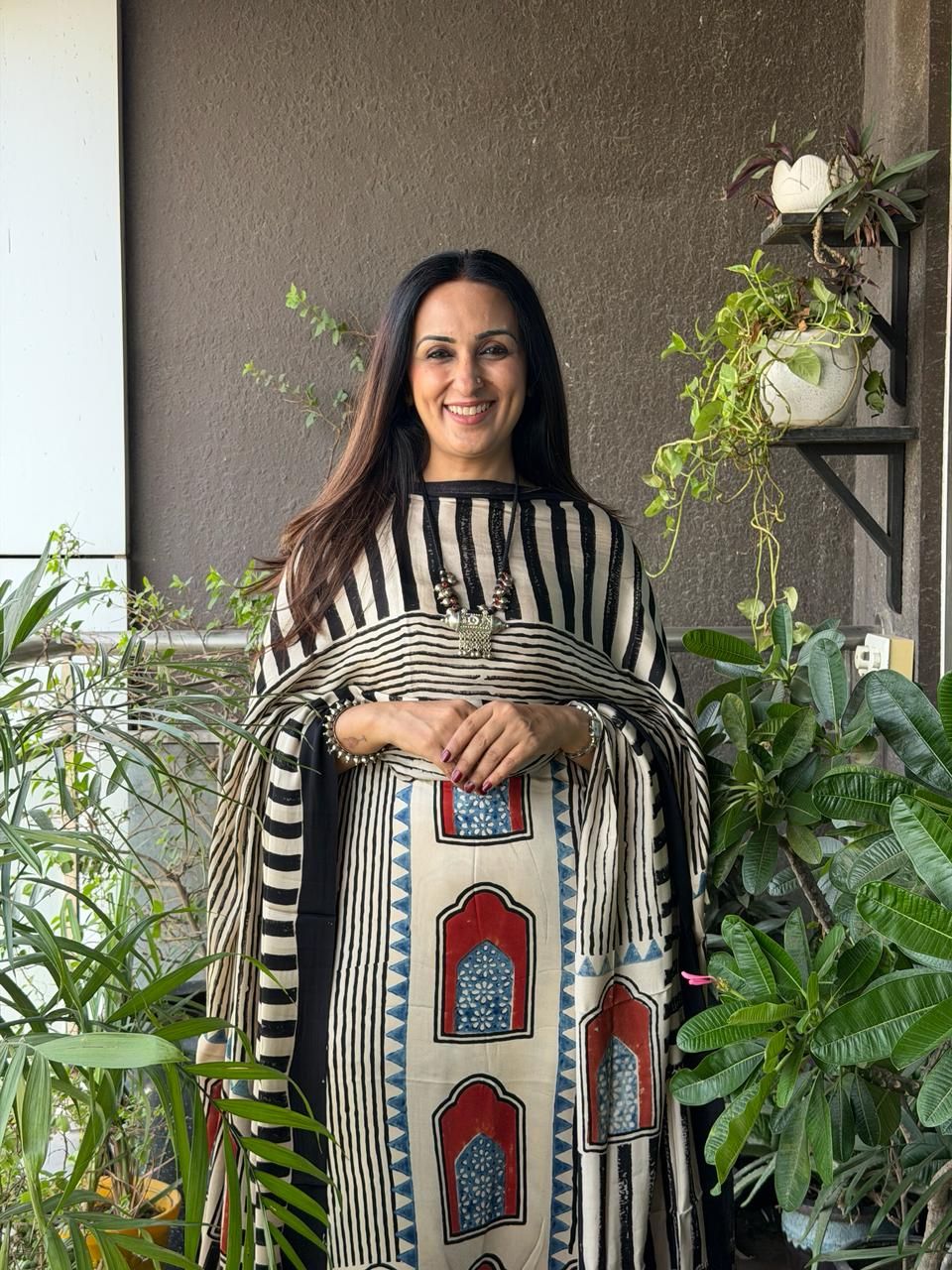 Handblocked Ajrakh full sets in modal with Lagdi patta on dupatta!!