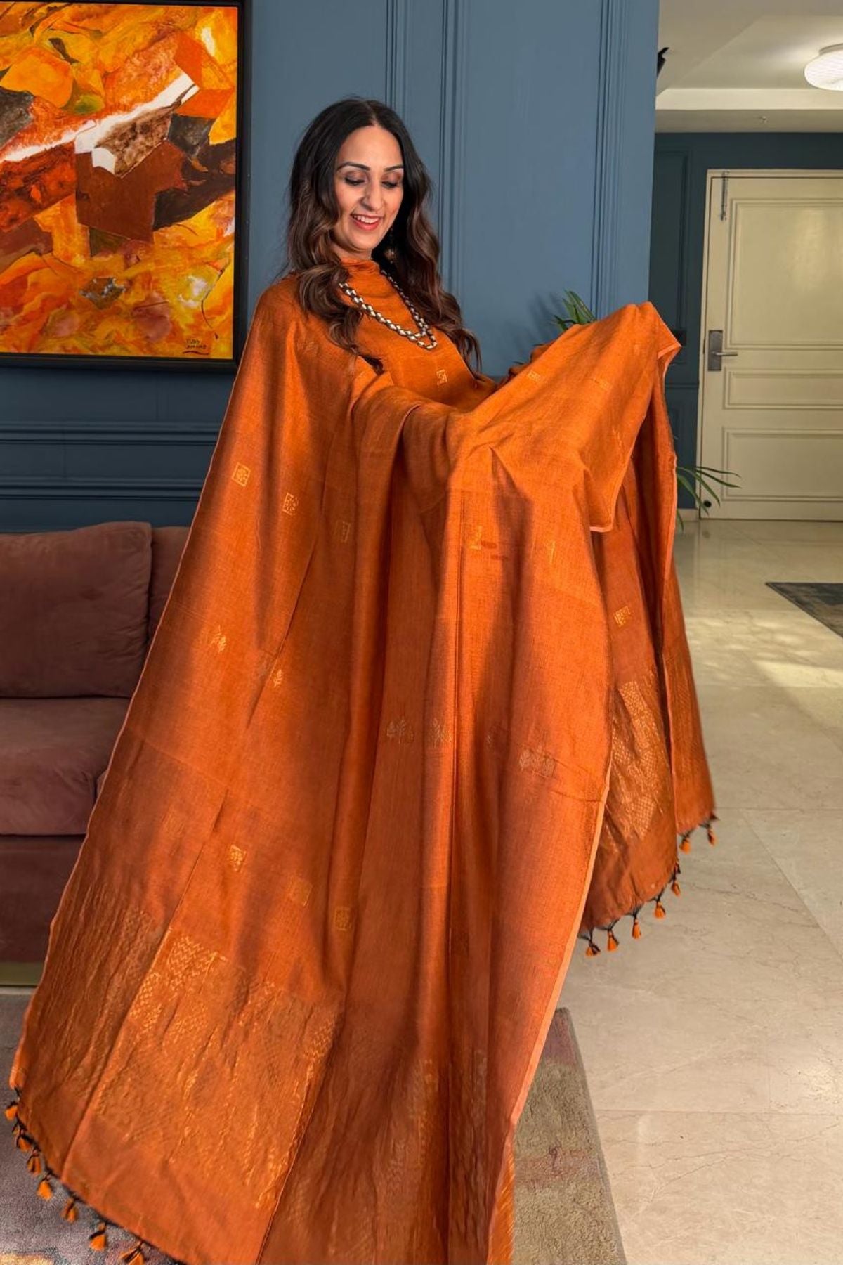 Premium Bangalore cotton with Banarasi weave kurta dupatta sets