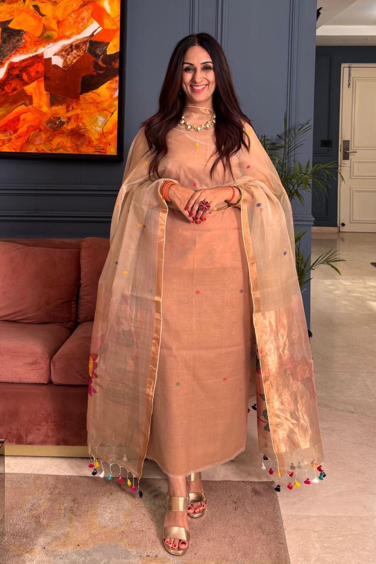 Muslin sets with Paithani inspired work