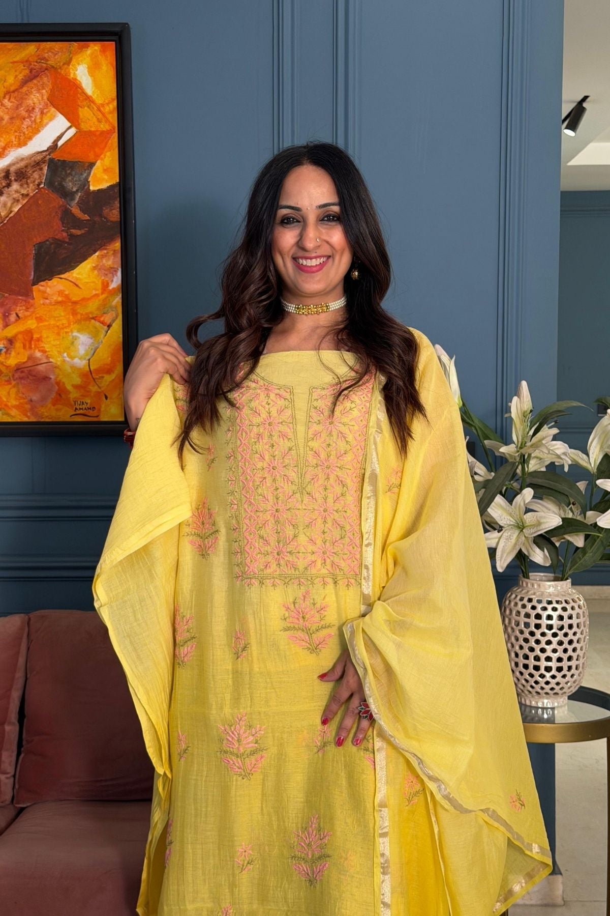 Chikankari on pure Mul cotton!!