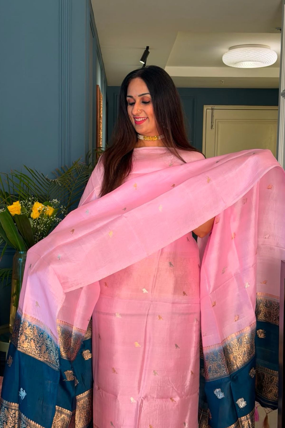 Banarasi weave on pure raw mango silk!!
