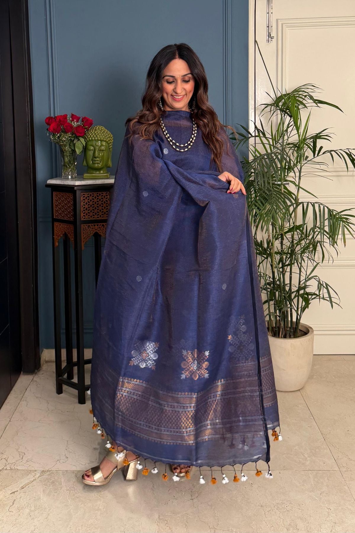 Jayshree tissue linen kurta dupatta set