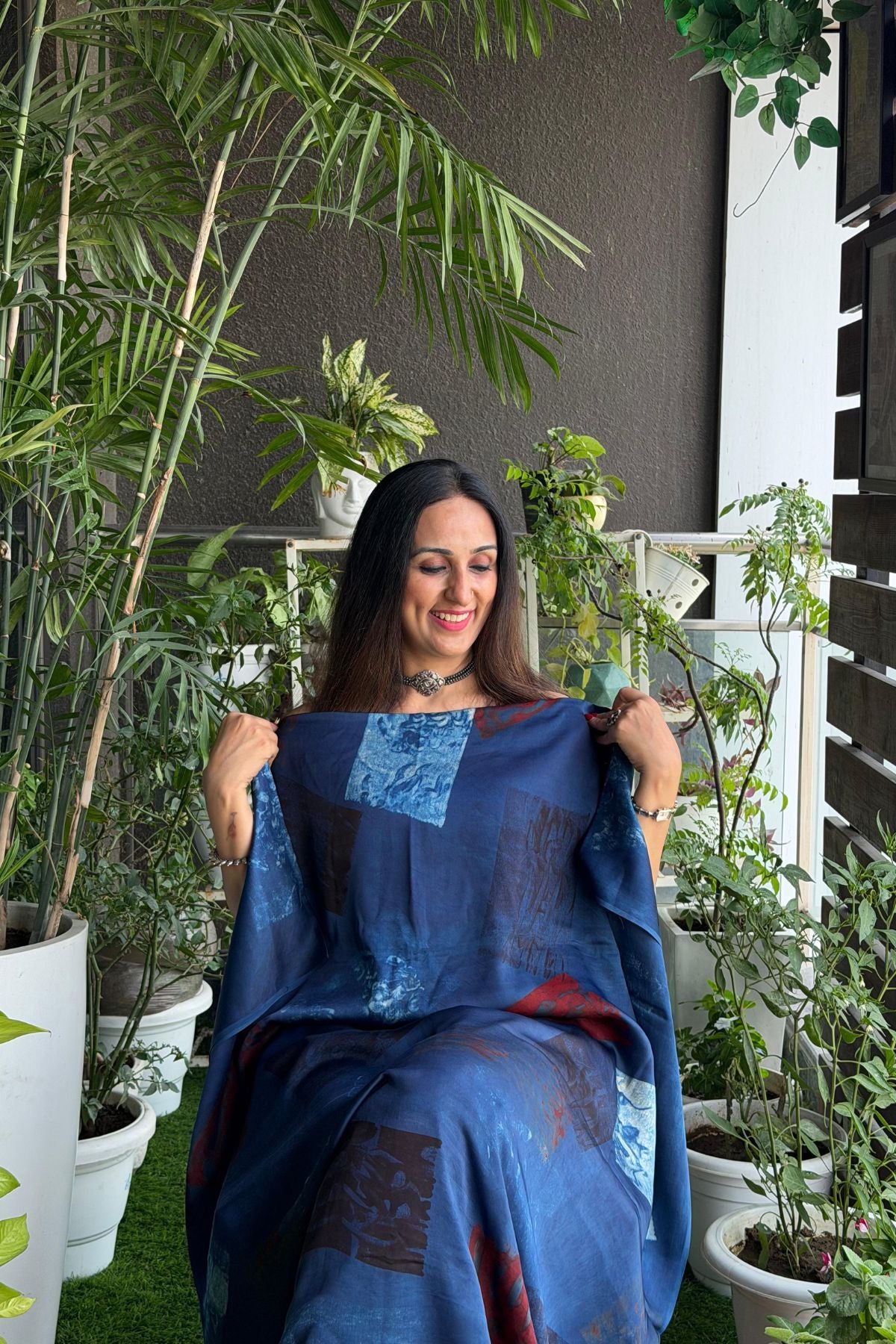Ajrakh kurta fabric on pure modal !!