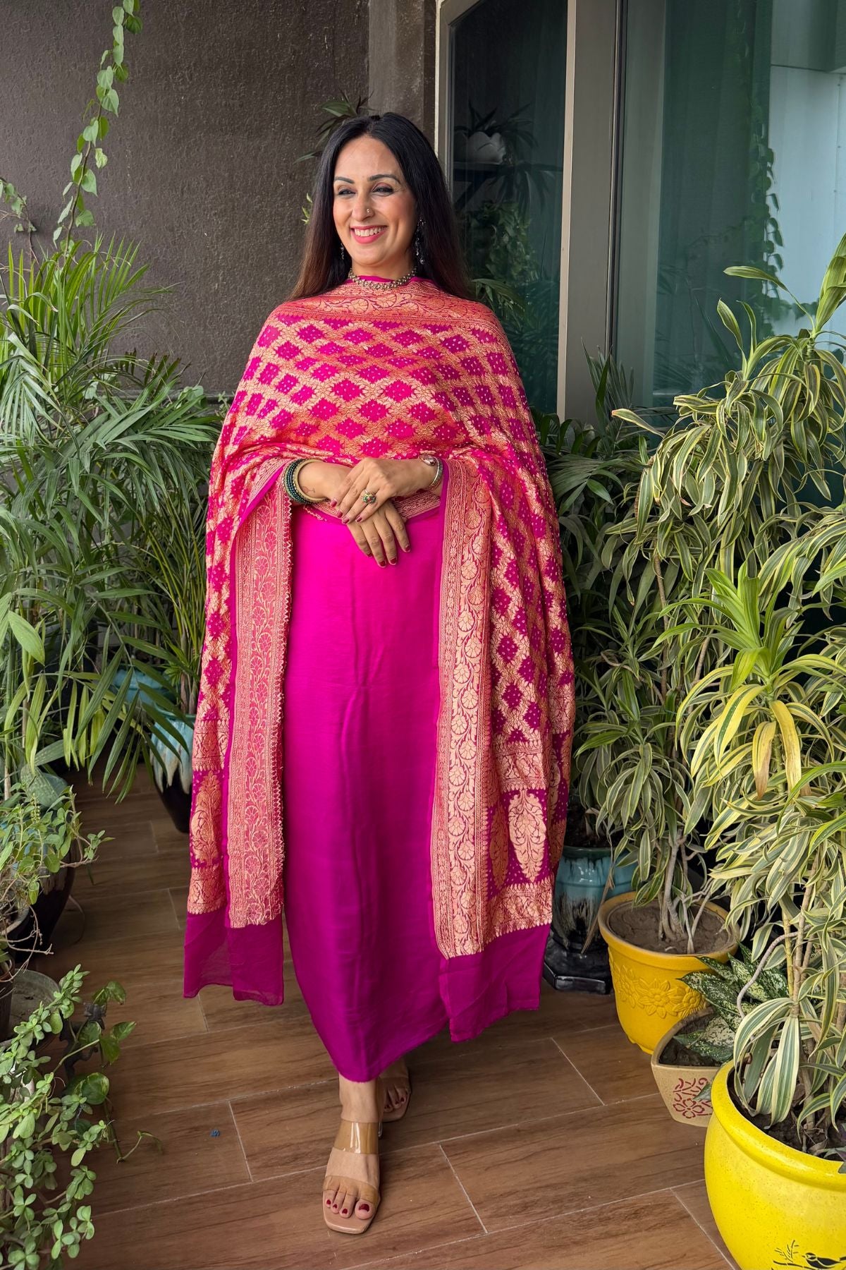 Banarasi khaddi georgette bandhani sets!!!