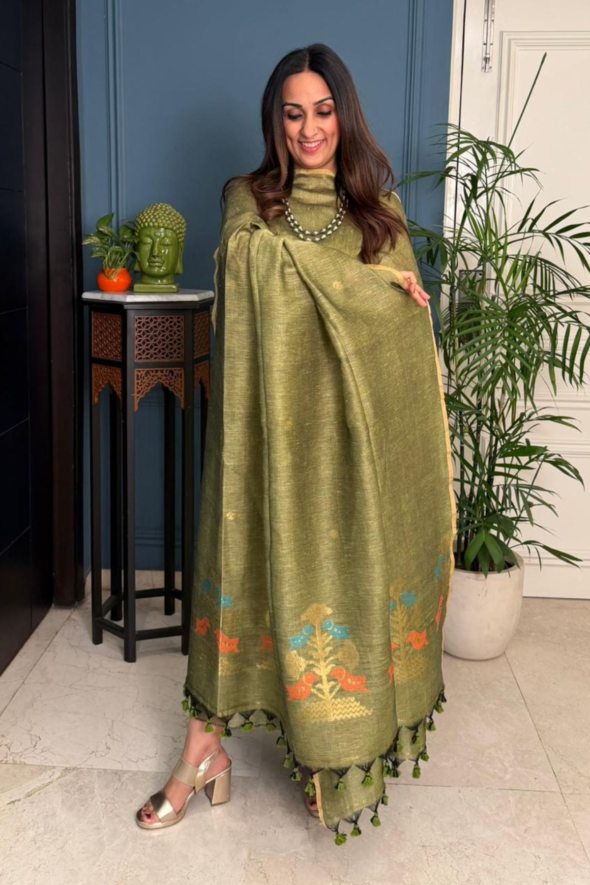 Jayshree linen kurta dupatta set