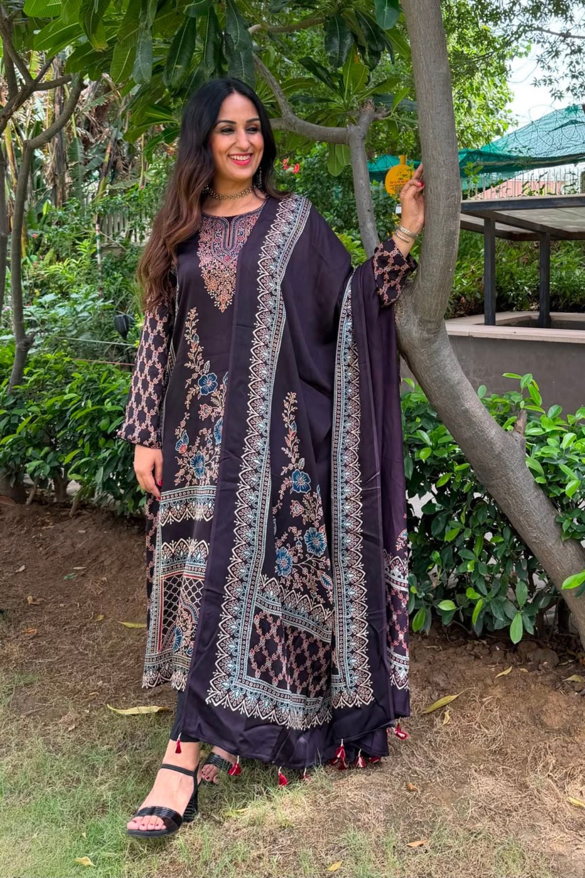 Ajrakh Modal Kurta Dupatta Set