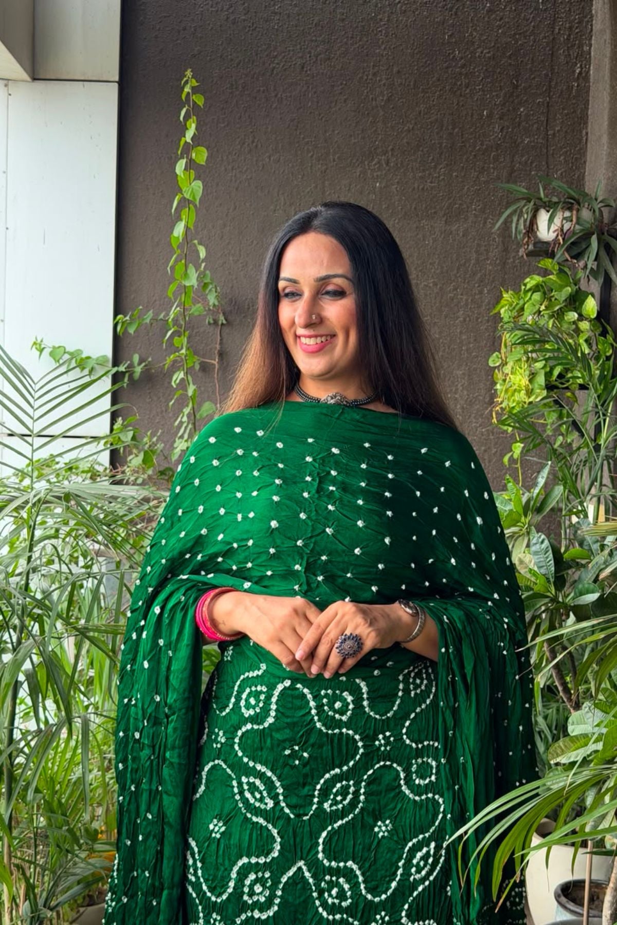 Bandhani with nakshi zari work on pure modal!!