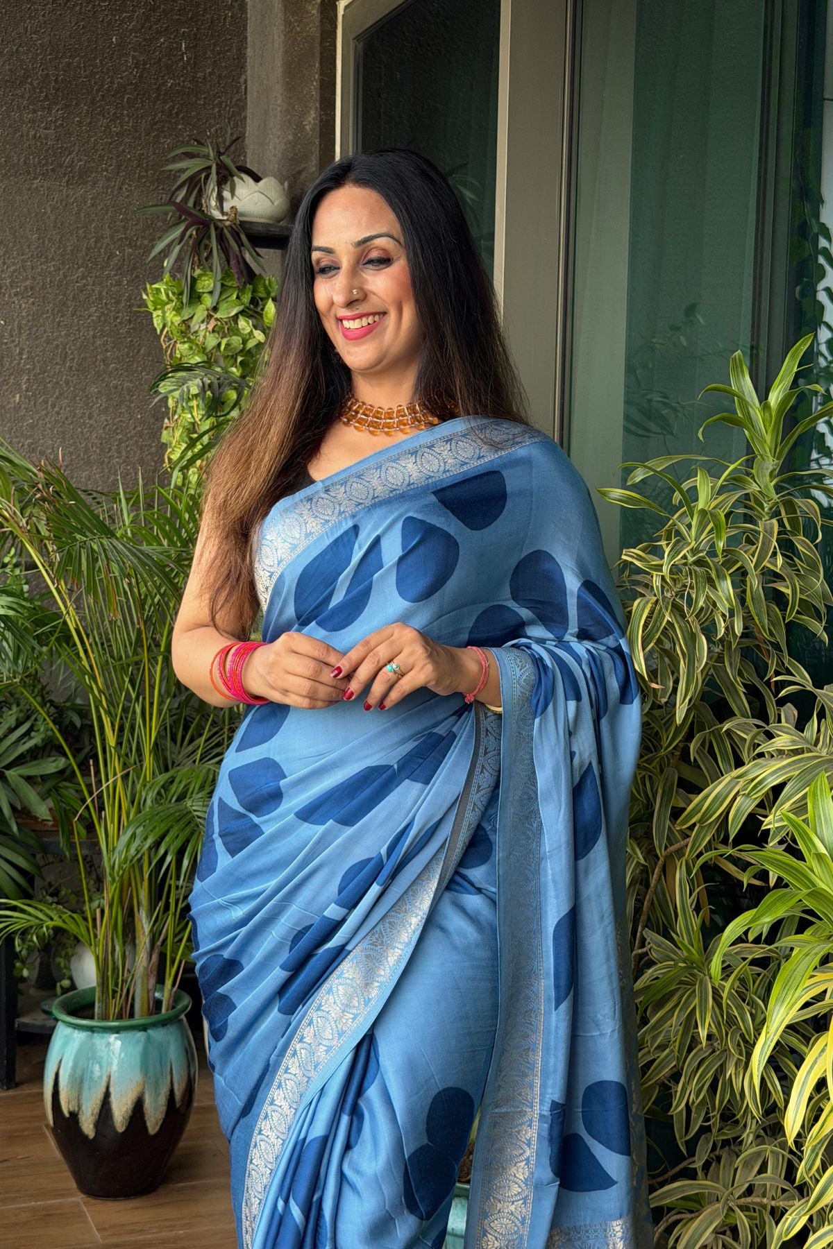 Handcrafted Clamp-dyed sarees in pure modal silk!!!