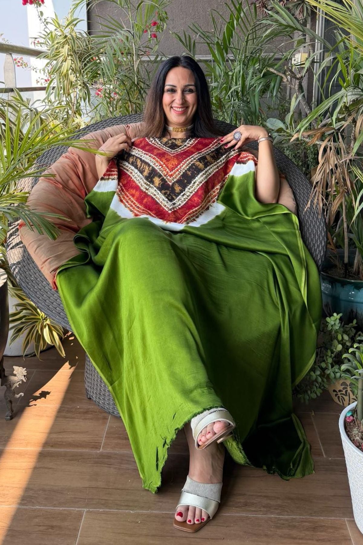Handblocked Shibori-marble dyed kurta on pure Modal