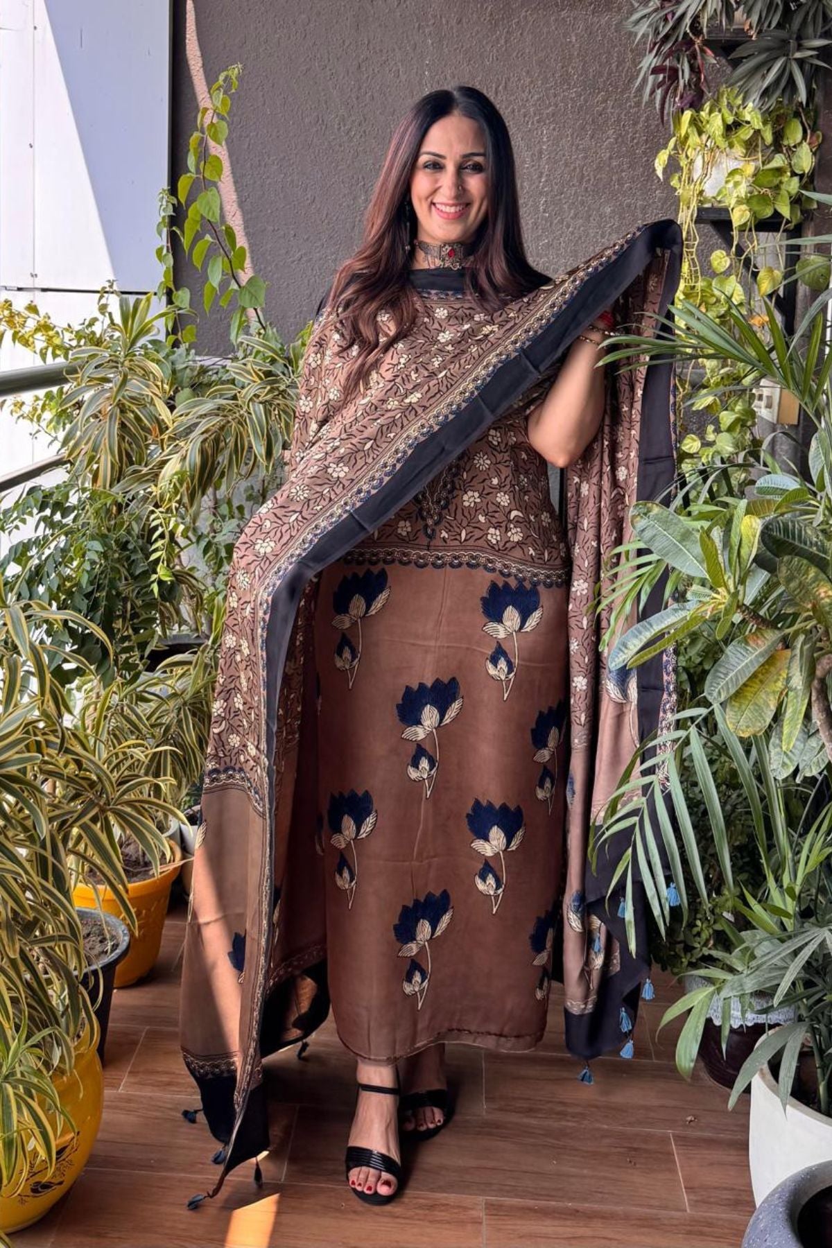 Ajrakh Modal Kurta Dupatta Set