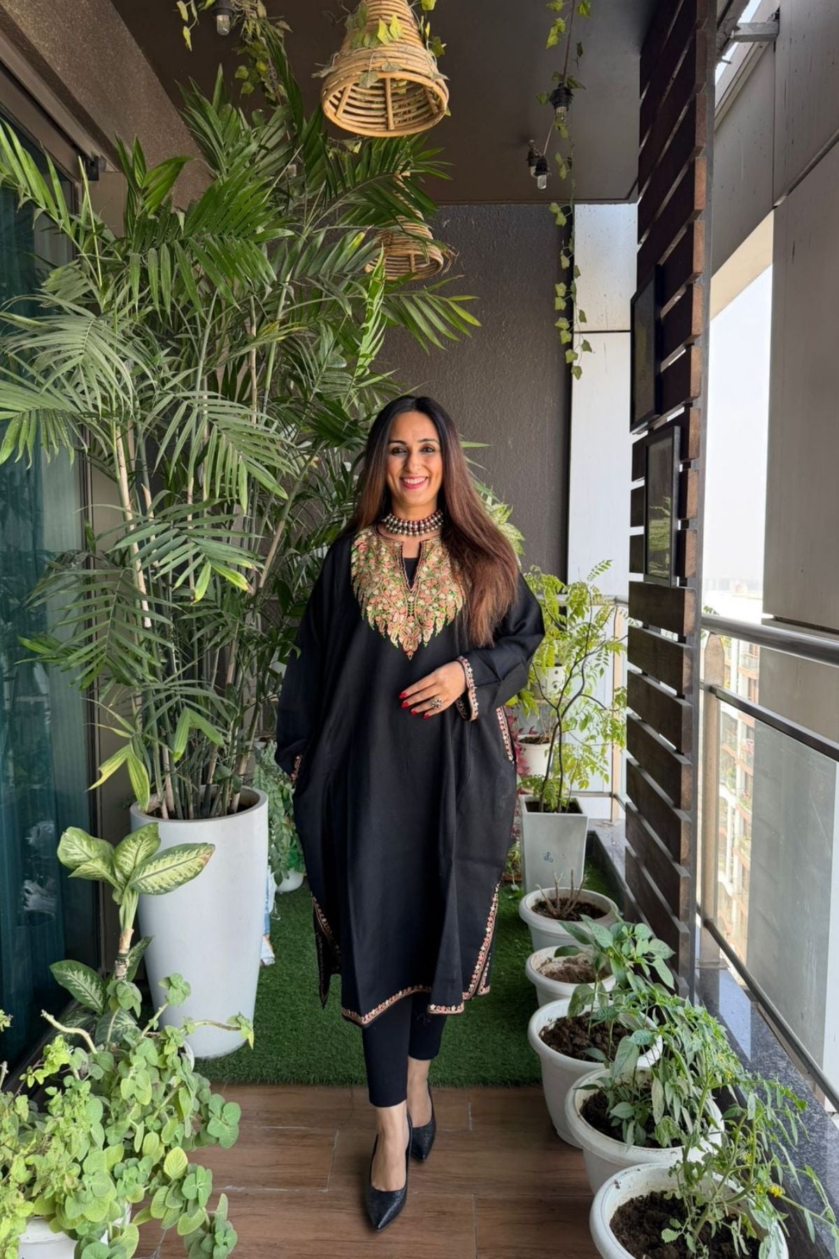 Woollen Kashmiri Phiran with Aari work