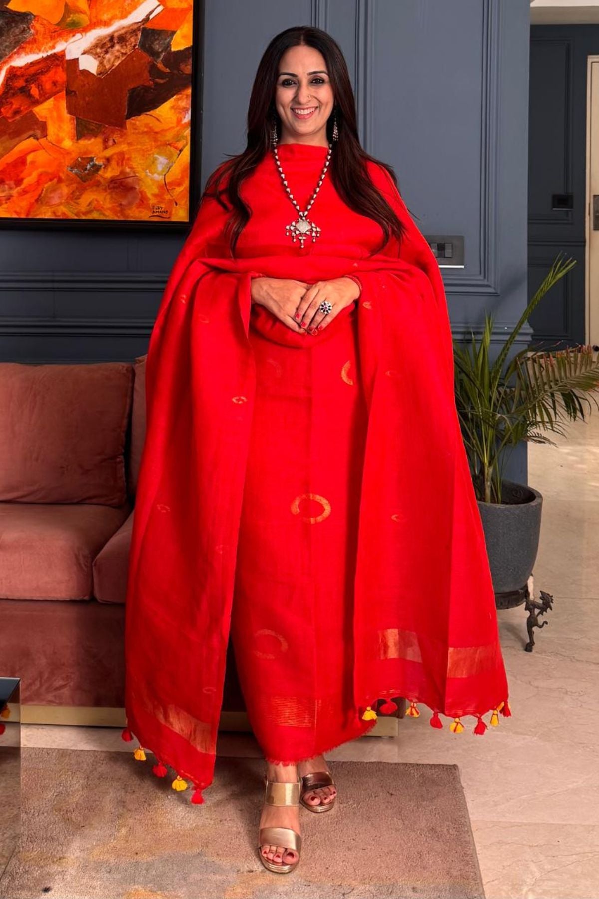 Jayshree Linen kurta Dupatta Set