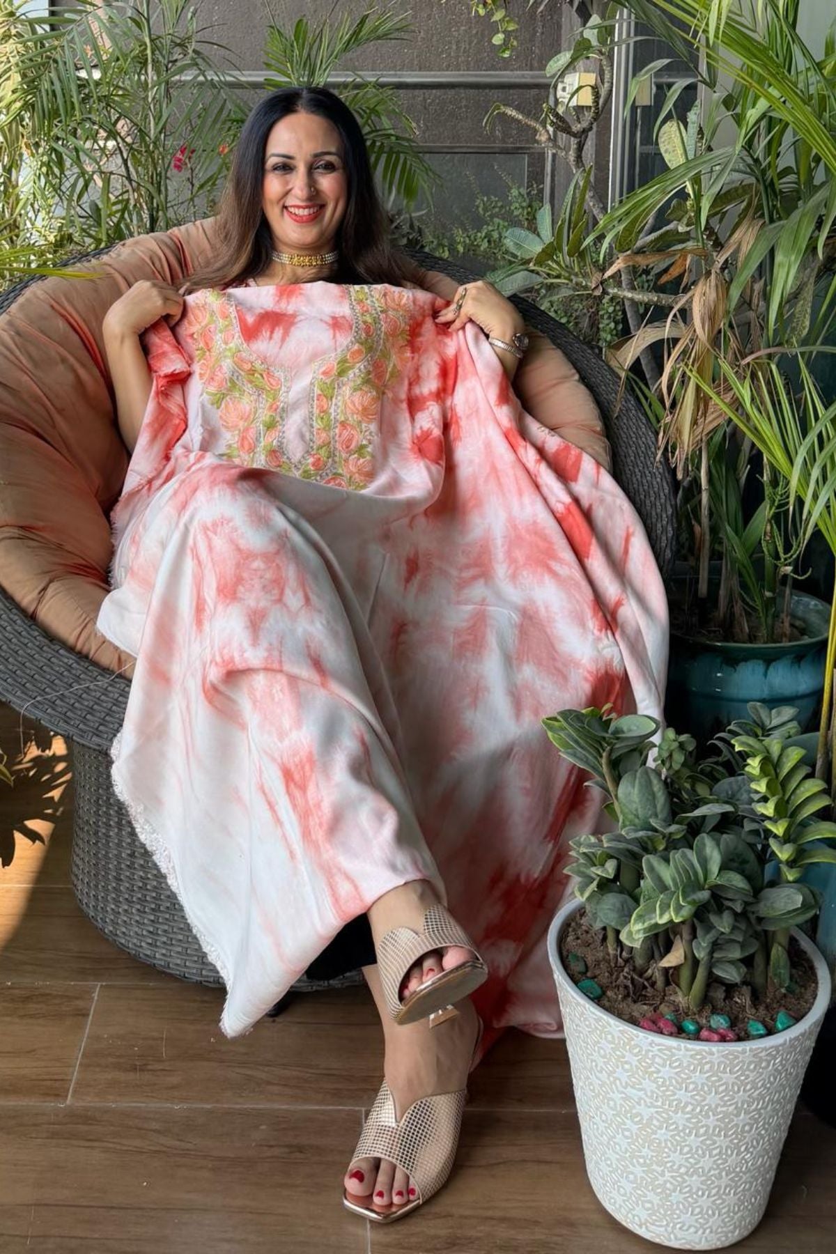 Pure muslin kurta fabric with Kashmiri work