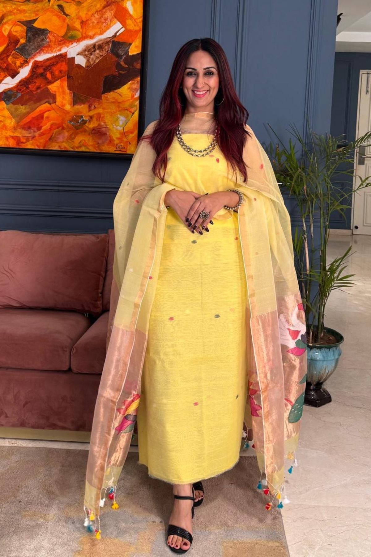 Muslin sets with Paithani inspired work