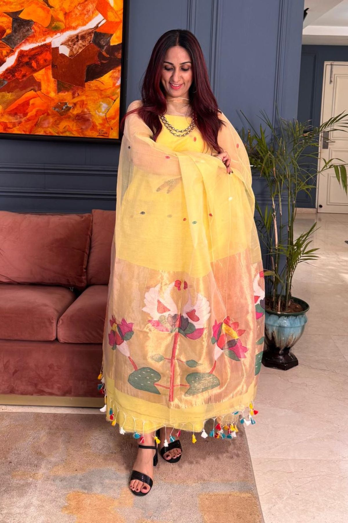 Muslin sets with Paithani inspired work