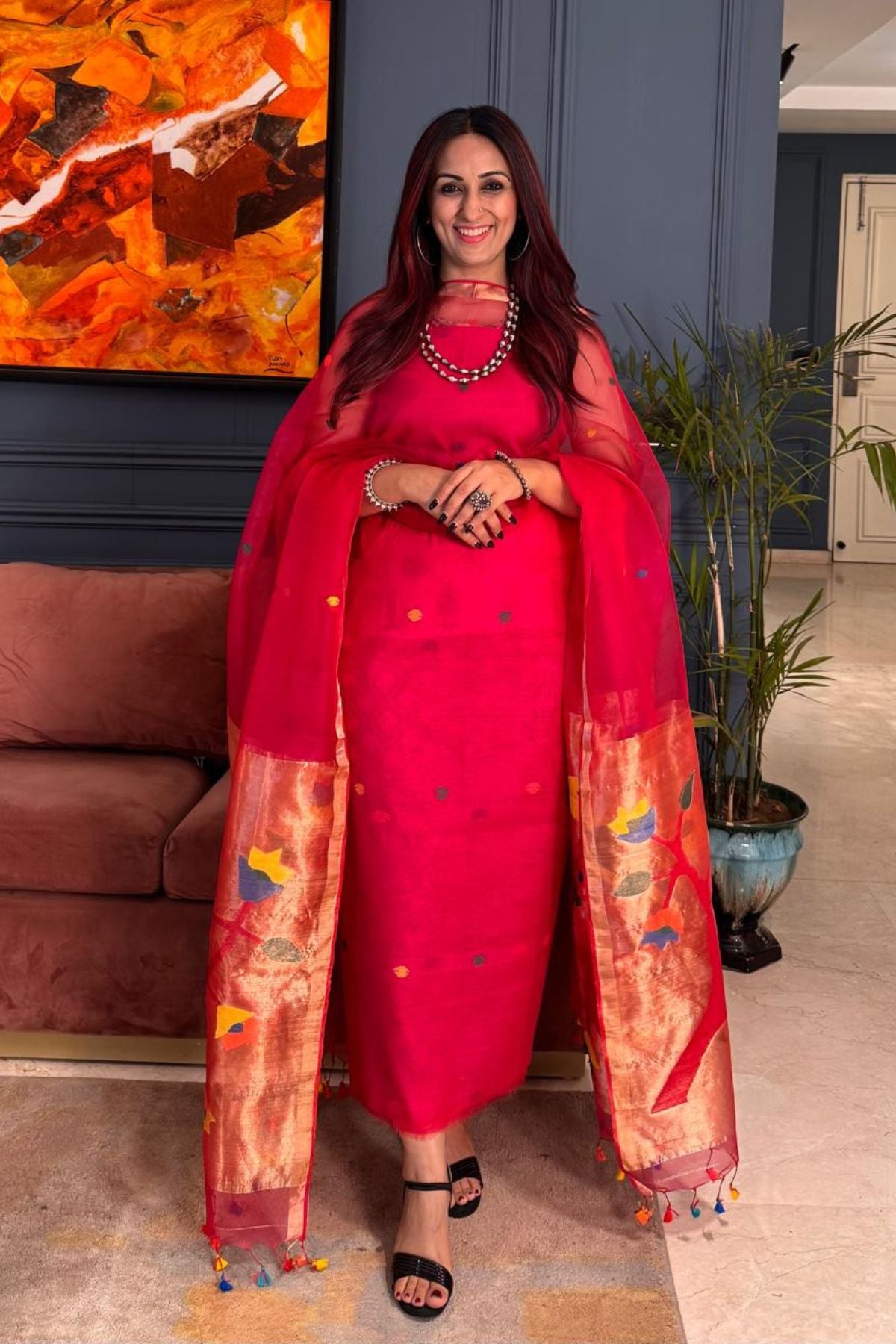 Muslin sets with Paithani inspired work